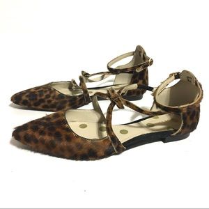 Boden leopard strap flats size 38 us 7
